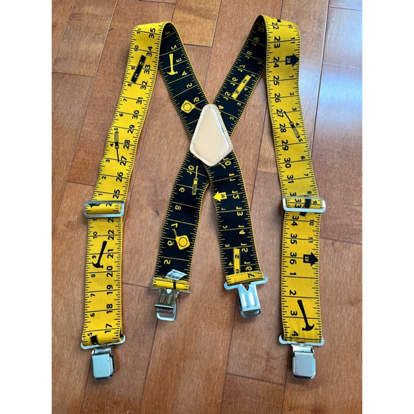 MeloTough Other - Unisex MeloTough Suspenders Adjustable Yellow & Black tape measure